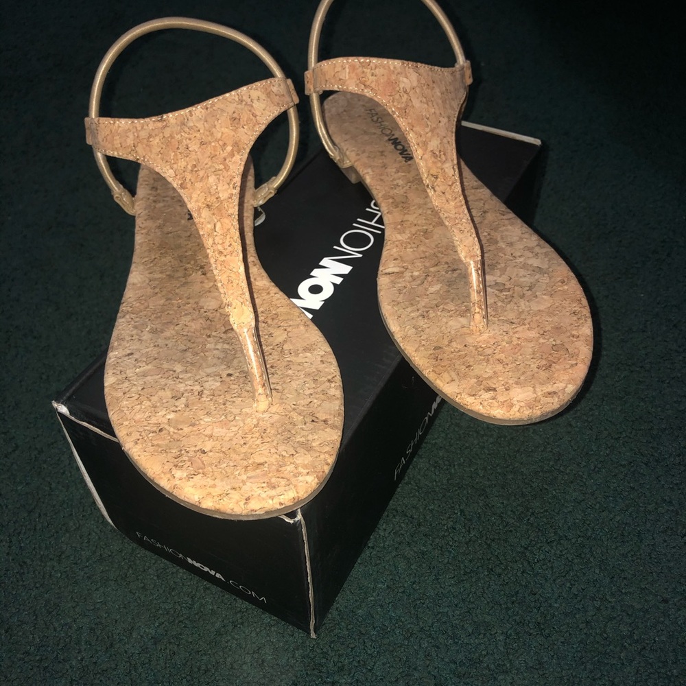 Cork flat sandals